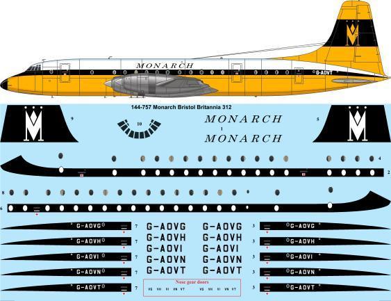 Bristol Britannia 300 (Monarch)  144-757