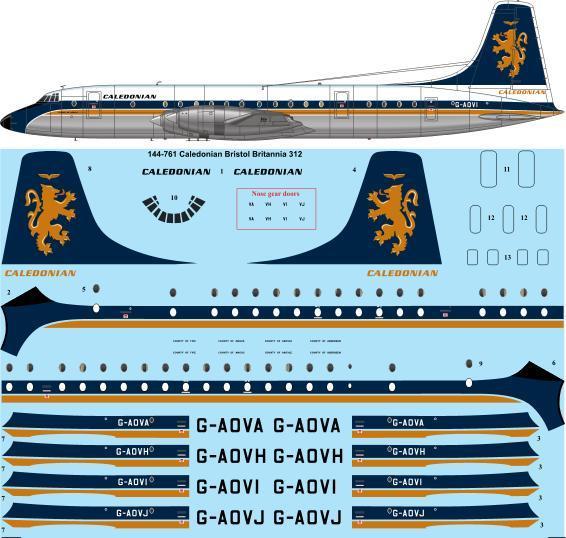 Bristol Britannia 300 (Caledonian) 144-761
