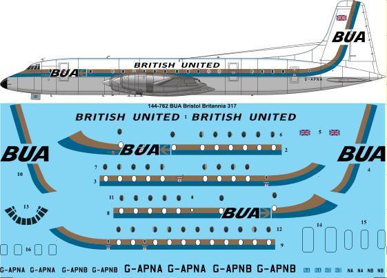 Bristol Britannia 300 (BUA British United Airlines) 144-762