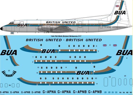 Bristol Britannia 300 (BUA British United Airlines)  144-762