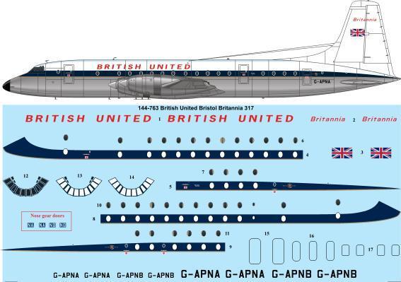 Bristol Britannia 300 (British United) 144-763