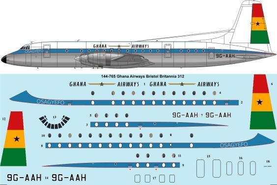 Bristol Britannia 300 (Ghana Airways)  144-765