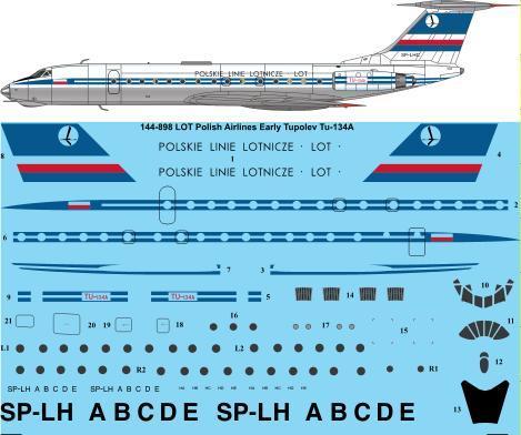 Tupolev Tu134A (LOT Polish Airlines (early)) 144-898