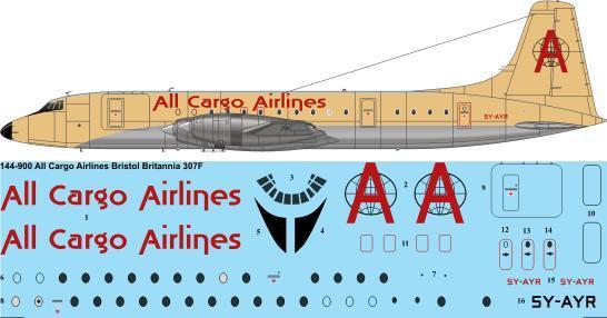 Bristol Britannia 300 (All cargo Airlines) 144-900