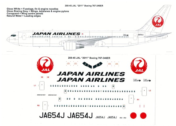 Boeing 767-346ER (Japan Airlines JAL 2011)  200-45