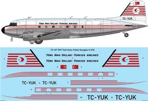 Douglas C47A (THY Turk Hava Yollari - Turkish Airlines)  72-147
