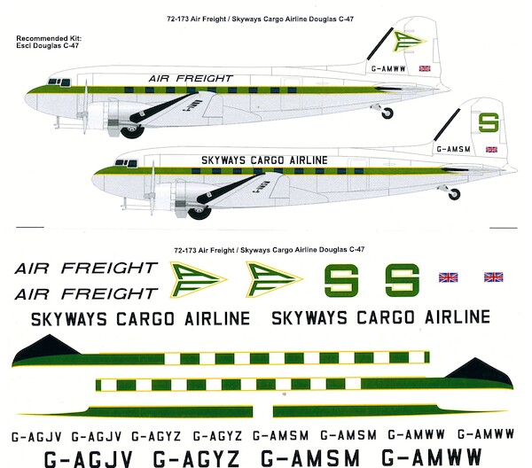 Douglas C47 (Air freight / Skyways Cargo Airline) 72-173
