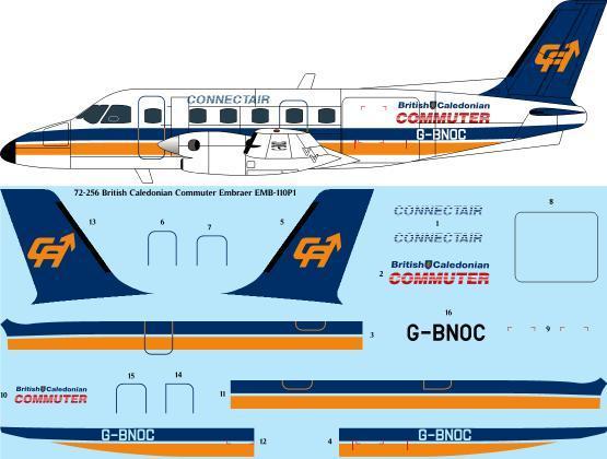 Embraer EMB110P-1 Bandeirante (Britsh Caledonian Commuter) 72-256