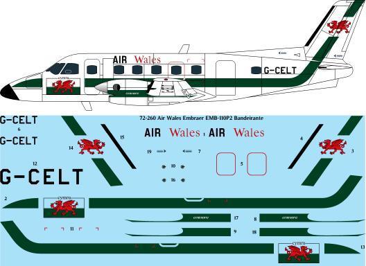Embraer EMB110P-2 Bandeirante (Air Wales) 72-260