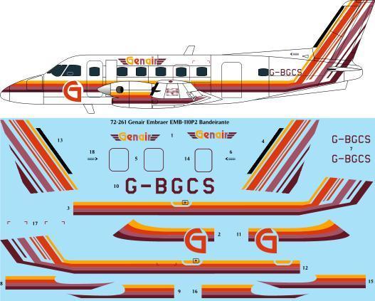 Embraer EMB110P-2 Bandeirante (Genair) 72-261