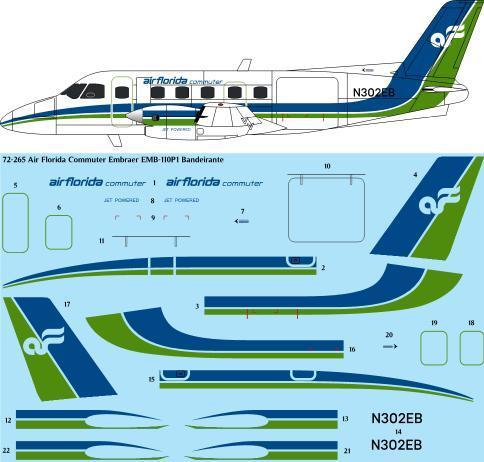 Embraer EMB110P-1 Bandeirante (Air Florida Commuter) 72-265