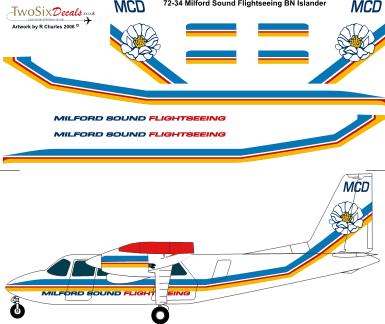 Britten Norman BN2A Islander (Milford Sound/Mount Cook)  72-34