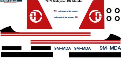 Briitten Norman BN2A Islander (Malaysian Airline System MAS) 72-70