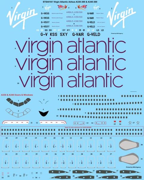 Airbus A330-300 and A340-300 (Virgin Atlantic) sts44161