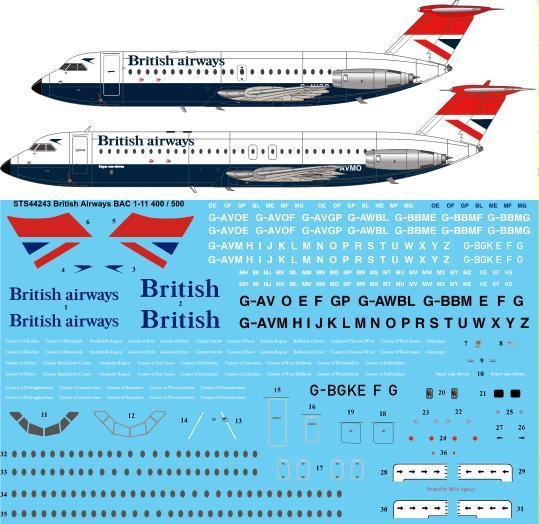 BAC1-11-400/500 (British Airways - Negus) sts44243