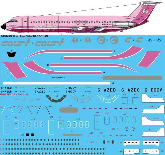 BAC1-11- 500 (Court Line Lilac)  STS44303