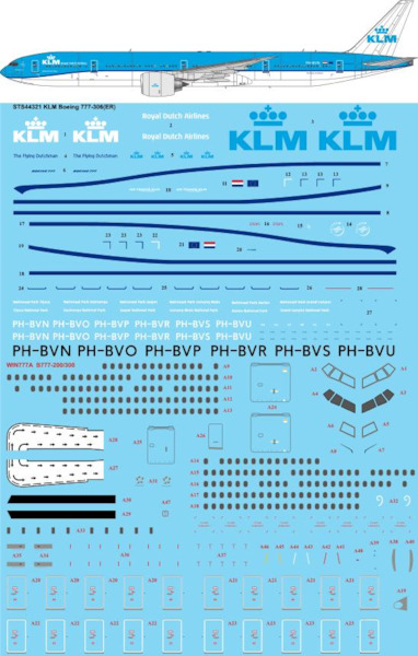 Boeing 777-300(ER) (KLM New Colours) (RESTOCK NOW WITH 100 Years Logo!!) (BACK IN STOCK!) sts44321