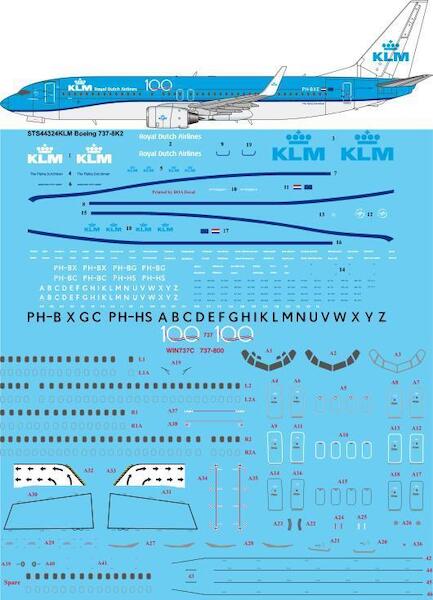Boeing 737-800 (KLM New Colours) (RESTOCK) NOW WITH 100 Years Logo!!  sts44324