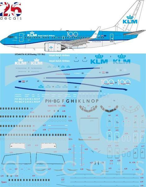 Boeing 737-700 (KLM New Scheme, NOW WITH 100 Years Logo!!) sts44376