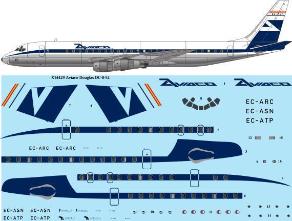 Douglas DC8-52 (Aviaco -Blue) x14429