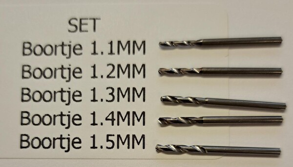 Boortje set 1.1MM, 1.2MM, 1.3MM, 1.4MM, 1.5MM 611407-1.1tm1.5