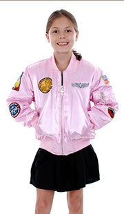 Girl's MA-1 Flight Jacket (7-Patch/Pink) 7 years  PINK-7Y