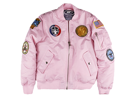 Lady's MA-1 Flight Jacket (7-Patch/Pink) Large  PINK-L