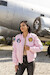 Lady's MA-1 Flight Jacket (7-Patch/Pink) Large  PINK-L