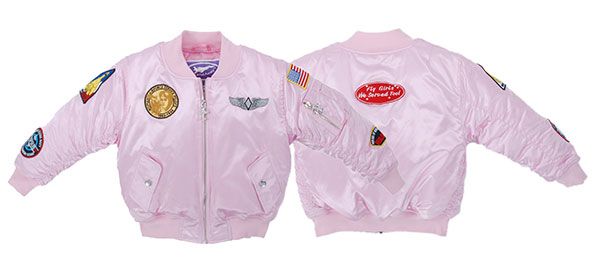 Girl's MA-1 Flight Jacket (7-Patch/Pink) 12 years  PINK-12Y