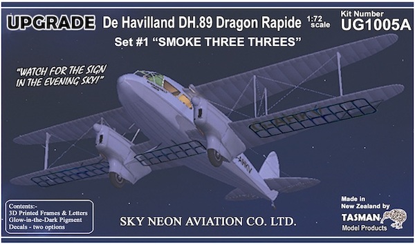 De Havilland DH89a Dragon Rapide (Sky Neon Aviation Company Ltd - Smoke Tree Threes") Update set 1 UG1005A