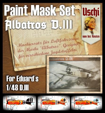 Albatros DIII Paint masking set (Eduard 8097)  USCHI2010