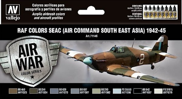 Vallejo Model Color Air Acrylic paint set RAF South East Asia Command (SEAC) 1942-1945 " 71146