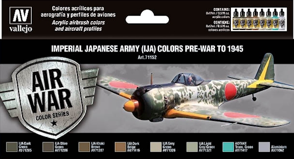 Vallejo Model Color Air Acrylic paint set "Imperial Japanese Army (IJAAF) Colors Pre War to 1945" 71152