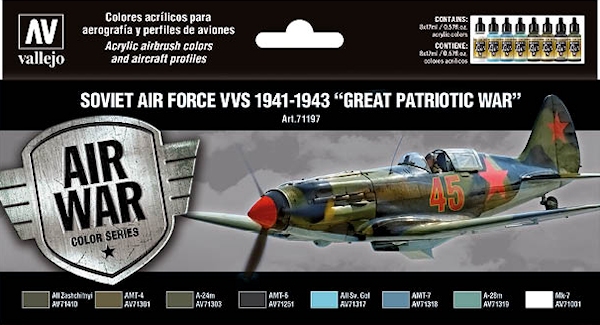 Vallejo Model Color Air Acrylic paint set Soviet Air Force 1941-1943 "Great Patriotic War" 71197