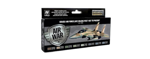Vallejo Model Color Air Acrylic paint set for Israeli AF Post 1967 to Present (8 colours)  71203