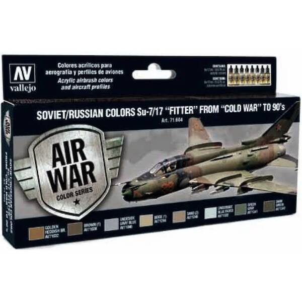 Vallejo Model Color Air Acrylic paint set Soviet Russian colours Sukhoi Su7/17 'Fitter" from Cold war to '90's 71604