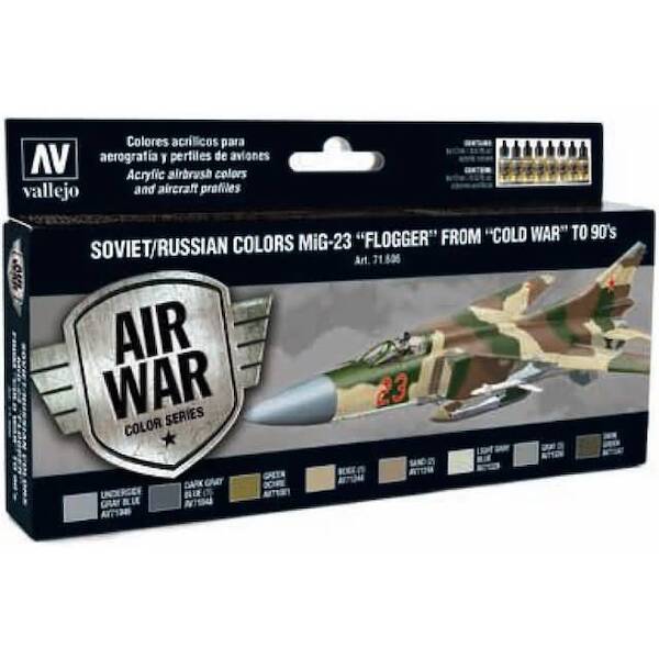 Vallejo Model Color Air Acrylic paint set Soviet/Russian MiG23 'Flogger" from Cold war to '90's 71606
