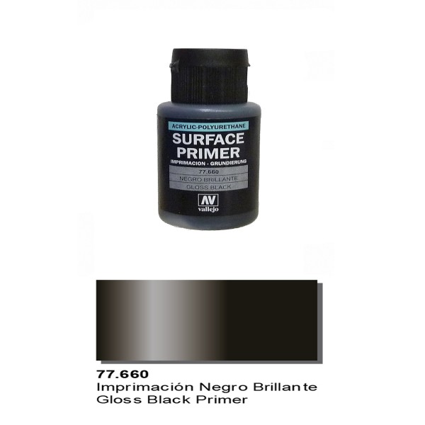 Buy Vallejo Metal Color - Gloss Black Surface Primer 200mL 74.660 - MyDeal