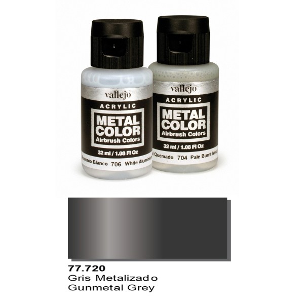 Vallejo Metal color: "Gunmetal gray"  77.720