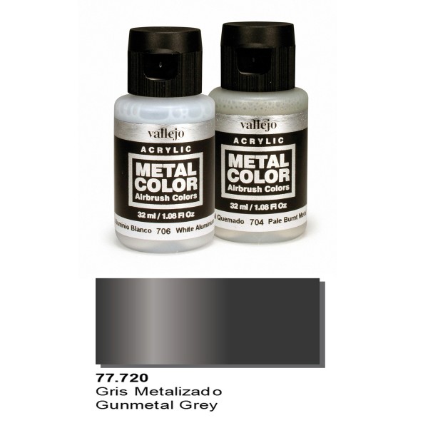 Vallejo Metal color: "Gunmetal gray" 77.720