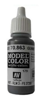 Vallejo Model Color Gunmetal Grey (FS37200, RAL9007, RLM03)  val179
