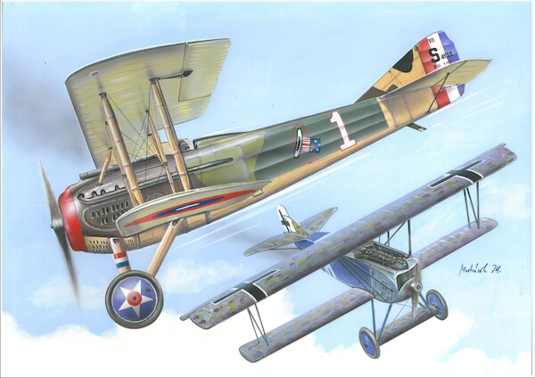 Fokker DVII and Spad XIII,  Duel in the sky  (Dual Combo)  VAL14419