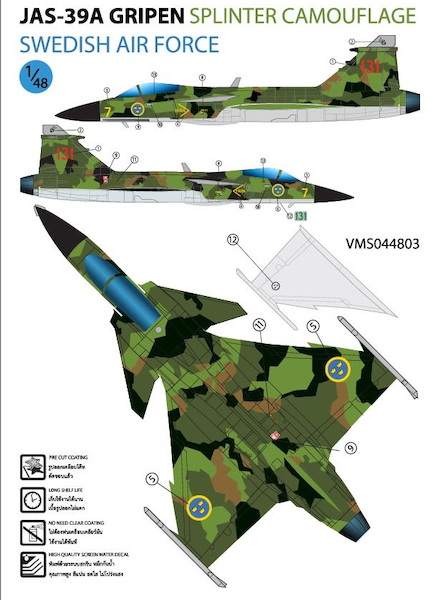 SAAB JAS39A Gripen (Splinter Camouflage Swedish AF) VMS044803