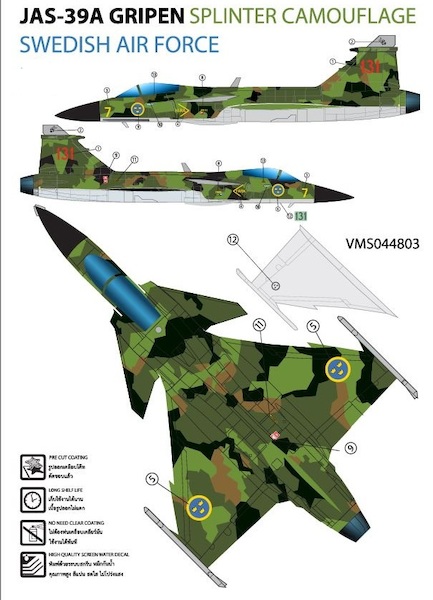 SAAB JAS39A Gripen (Splinter Camouflage Swedish AF) VMS047203