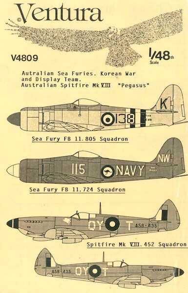 Sea Fury (RAN) Spitfire MK8 (RAAF)  V4809