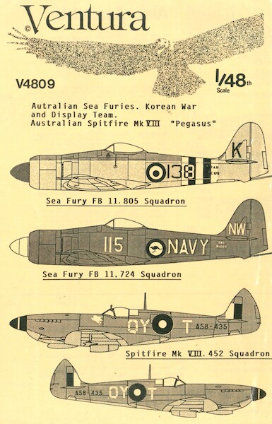 Sea Fury (RAN) Spitfire MK8 (RAAF)  V4809