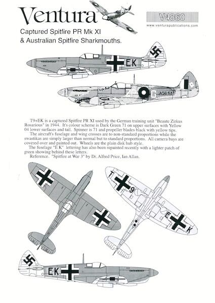 Spitfire PR MKIX (Luftwaffe Captured) & Mk8 (RAAF) V4860