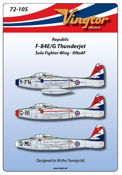 Republic F84E/G Thunderjets of the Sola Fighter Wing, RNoAF 72-105