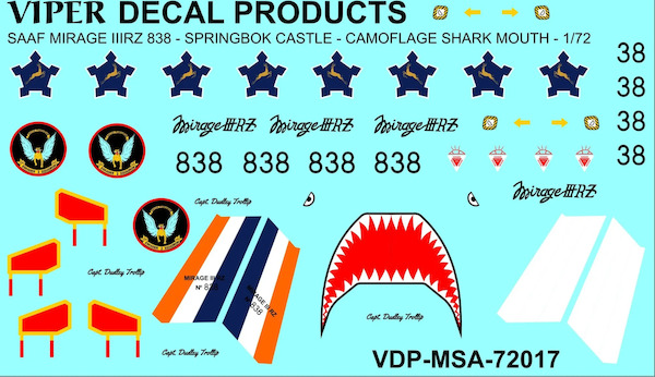 SAAF Mirage IIIRZ (SAAF 2sq 838 with Castles and sharkmouth) MSA72017