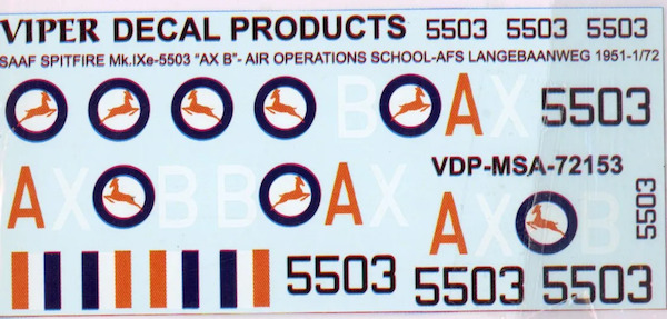 SAAF Spitfire MKIXe (5503 / B-AX Air Operations school AFS Langebaan 1951) MSA72153